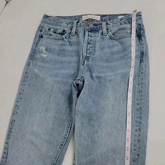 Denim Forum The Ex Boyfriend High Waisted Tapered Relaxed Mid Blue Wash - Picture 5 of 15